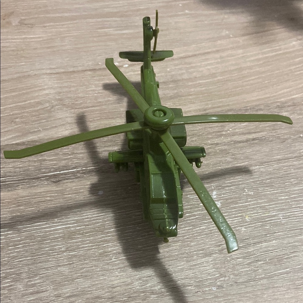 Vintage Green Toy Army Helicopter